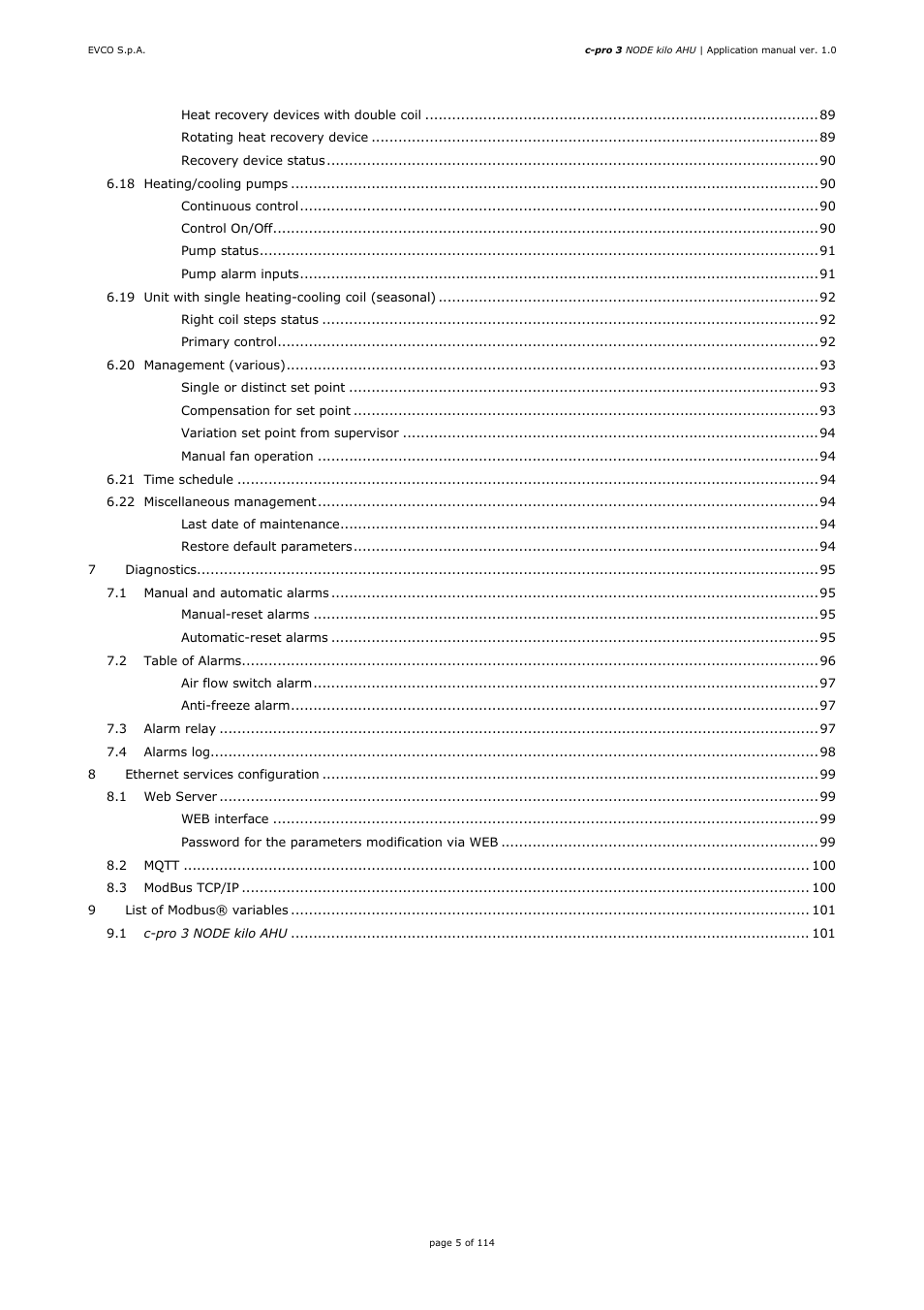 EVCO EPK4BHQ1AH Installer manual User Manual | Page 5 / 114