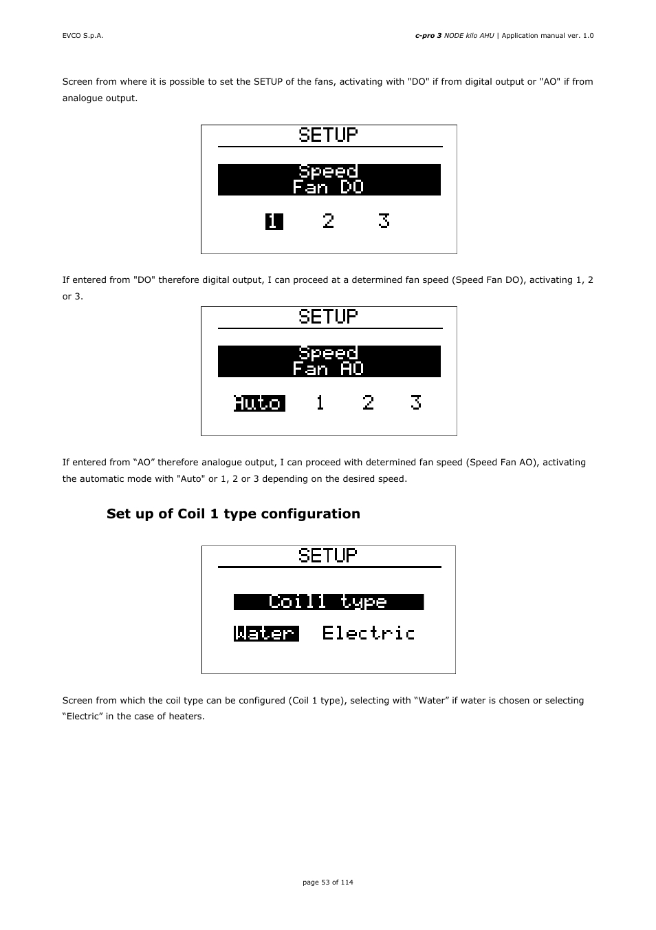 3 set up of coil 1 type configuration | EVCO EPK4BHQ1AH Installer manual User Manual | Page 53 / 114