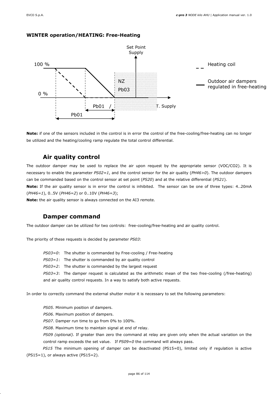 5 air quality control, 6 damper command | EVCO EPK4BHQ1AH Installer manual User Manual | Page 86 / 114