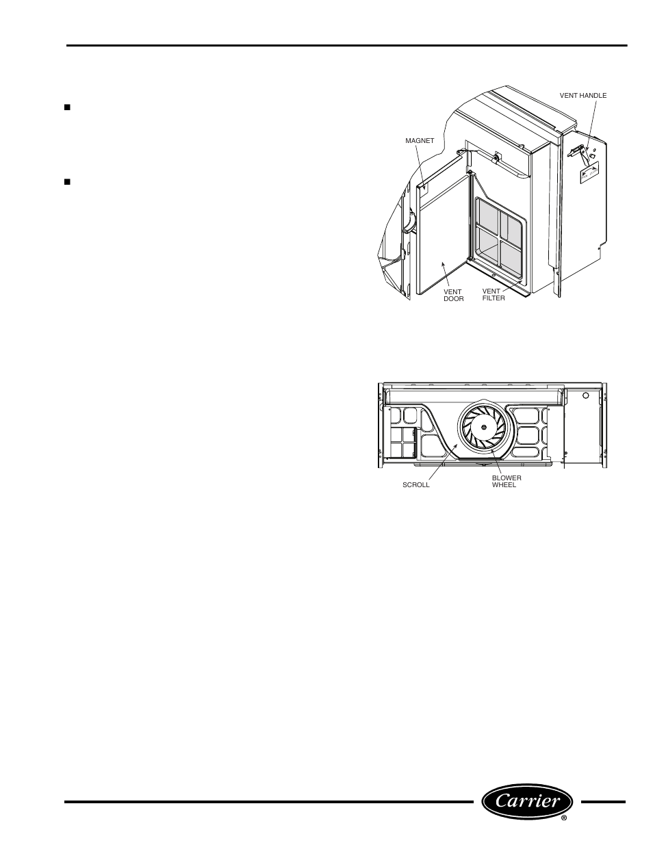 External parts, Internal parts, Figure 19 — blower wheel and scroll | Carrier Access 52C User Manual | Page 11 / 16