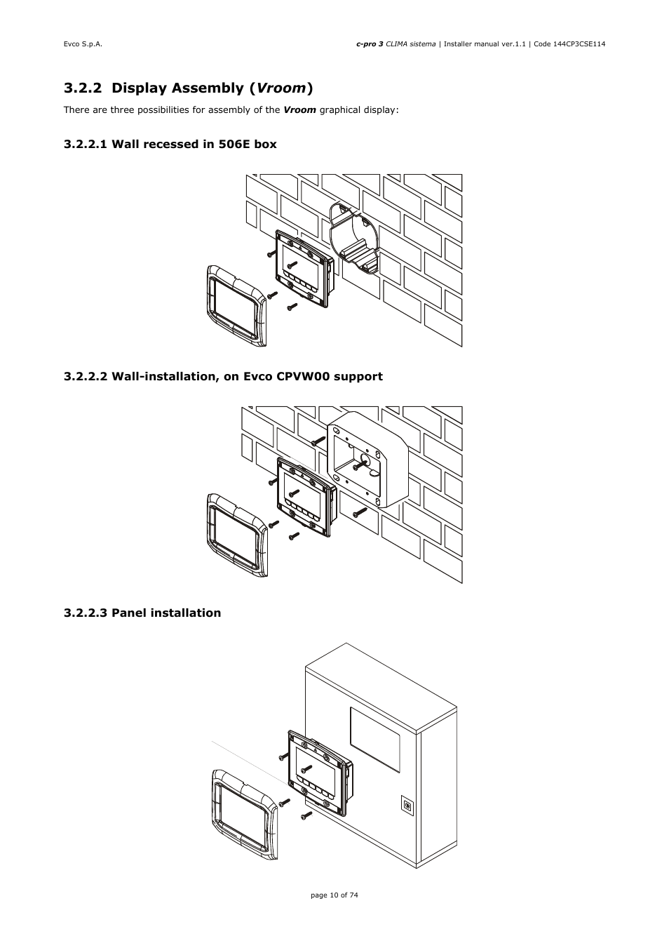 2 display assembly ( vroom ) | EVCO EPH4DXP1CT Installer manual User Manual | Page 10 / 74