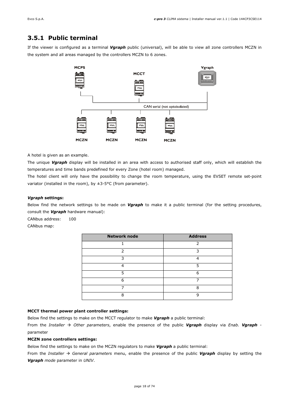 1 public terminal | EVCO EPH4DXP1CT Installer manual User Manual | Page 18 / 74