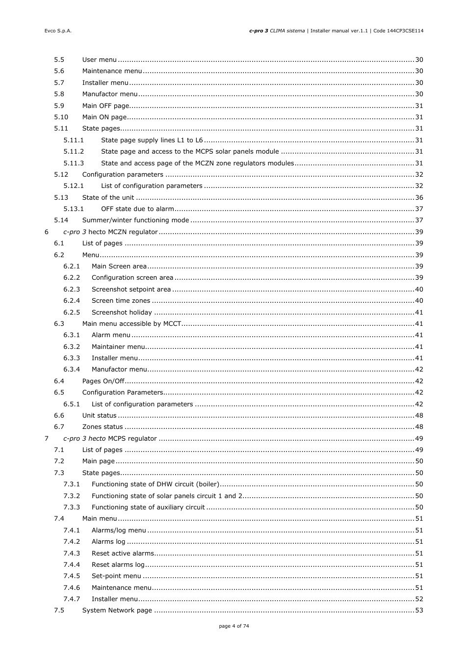 EVCO EPH4DXP1CT Installer manual User Manual | Page 4 / 74
