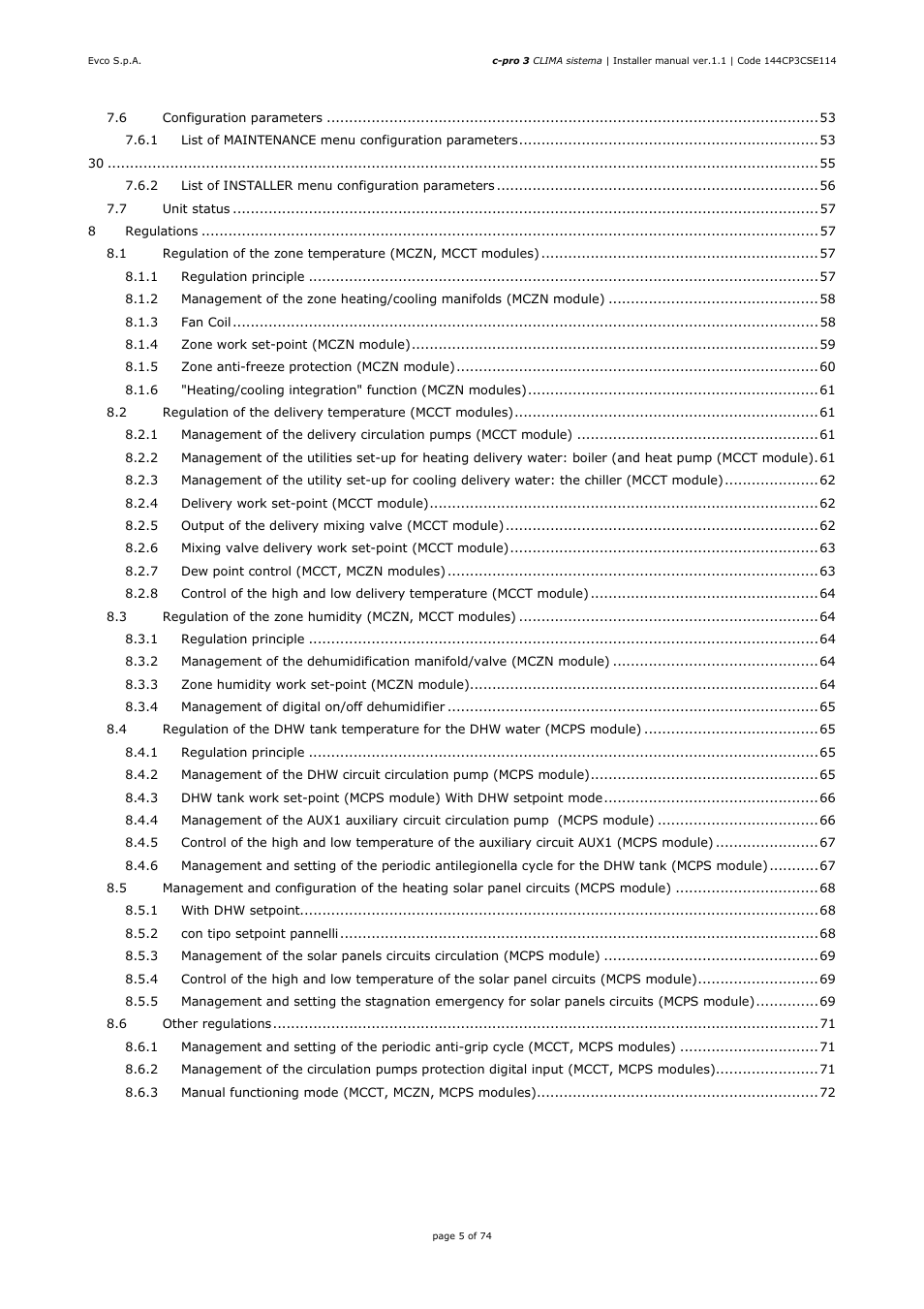 EVCO EPH4DXP1CT Installer manual User Manual | Page 5 / 74