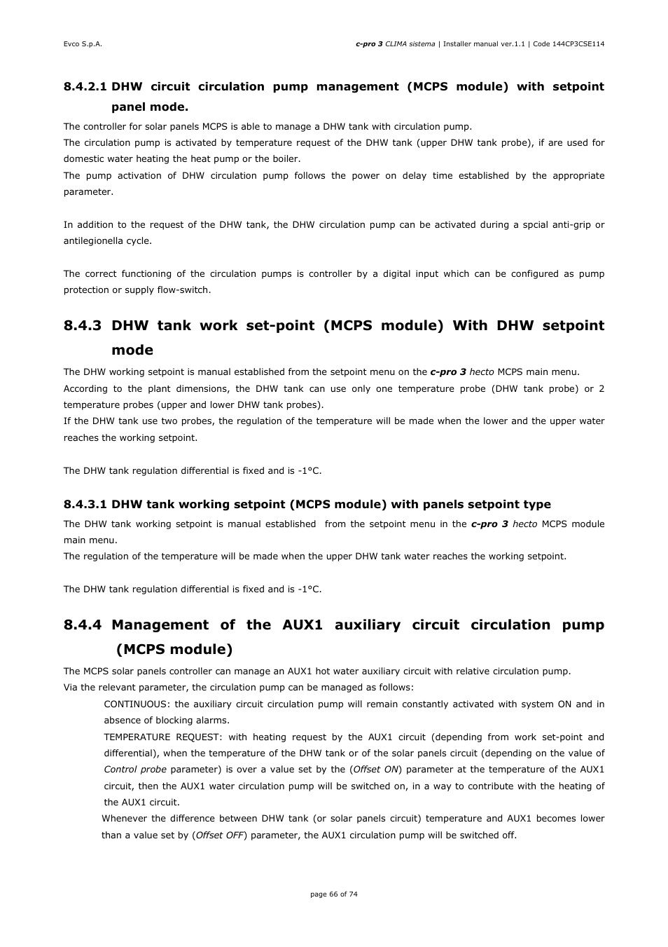 EVCO EPH4DXP1CT Installer manual User Manual | Page 66 / 74