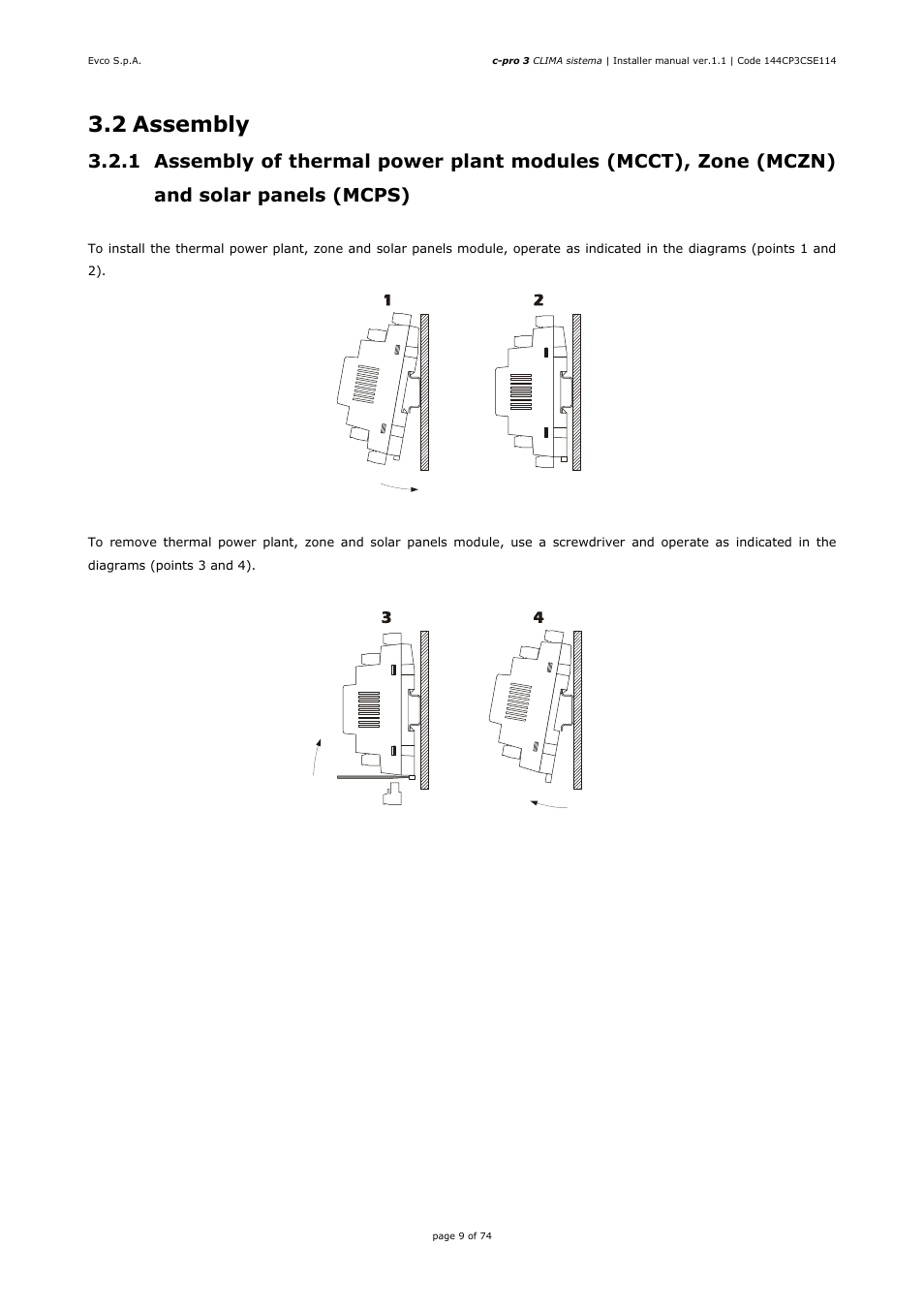 2 assembly | EVCO EPH4DXP1CT Installer manual User Manual | Page 9 / 74