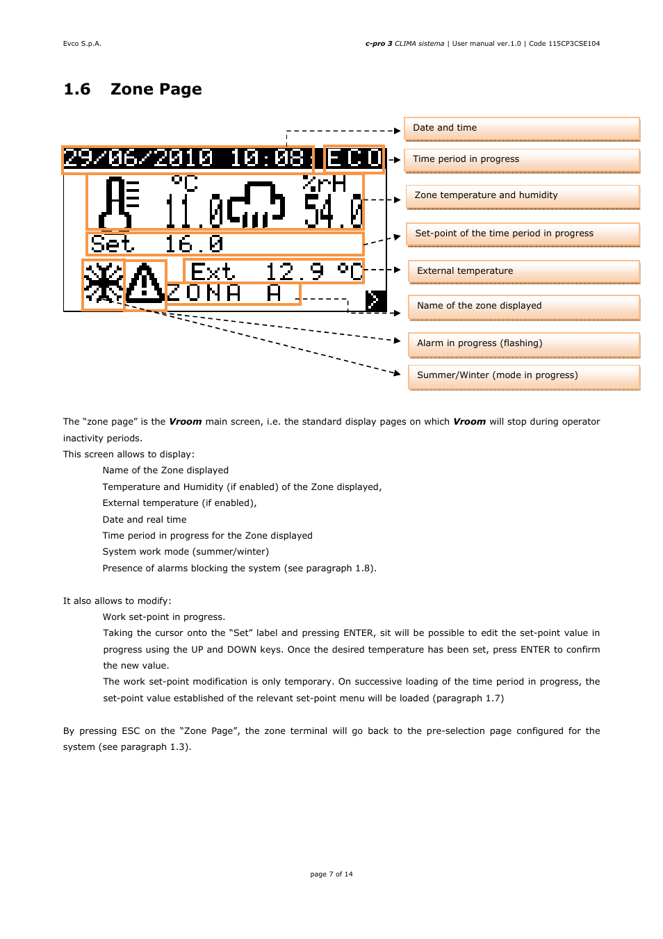 6 zone page | EVCO EPH4DXP1CT User manual User Manual | Page 7 / 14