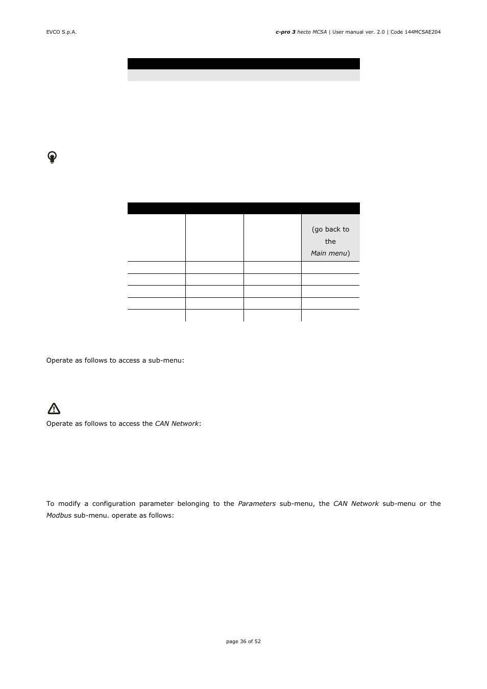 EVCO EPH4DXP1SA User Manual | Page 36 / 52