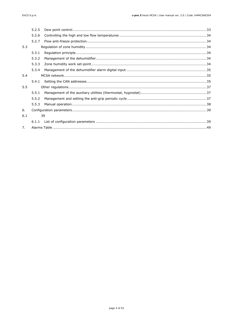 EVCO EPH4DXP1SA User Manual | Page 4 / 52