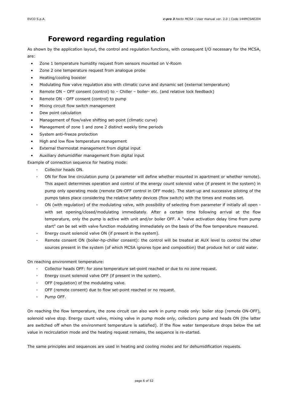 2 foreword regarding regulation | EVCO EPH4DXP1SA User Manual | Page 6 / 52