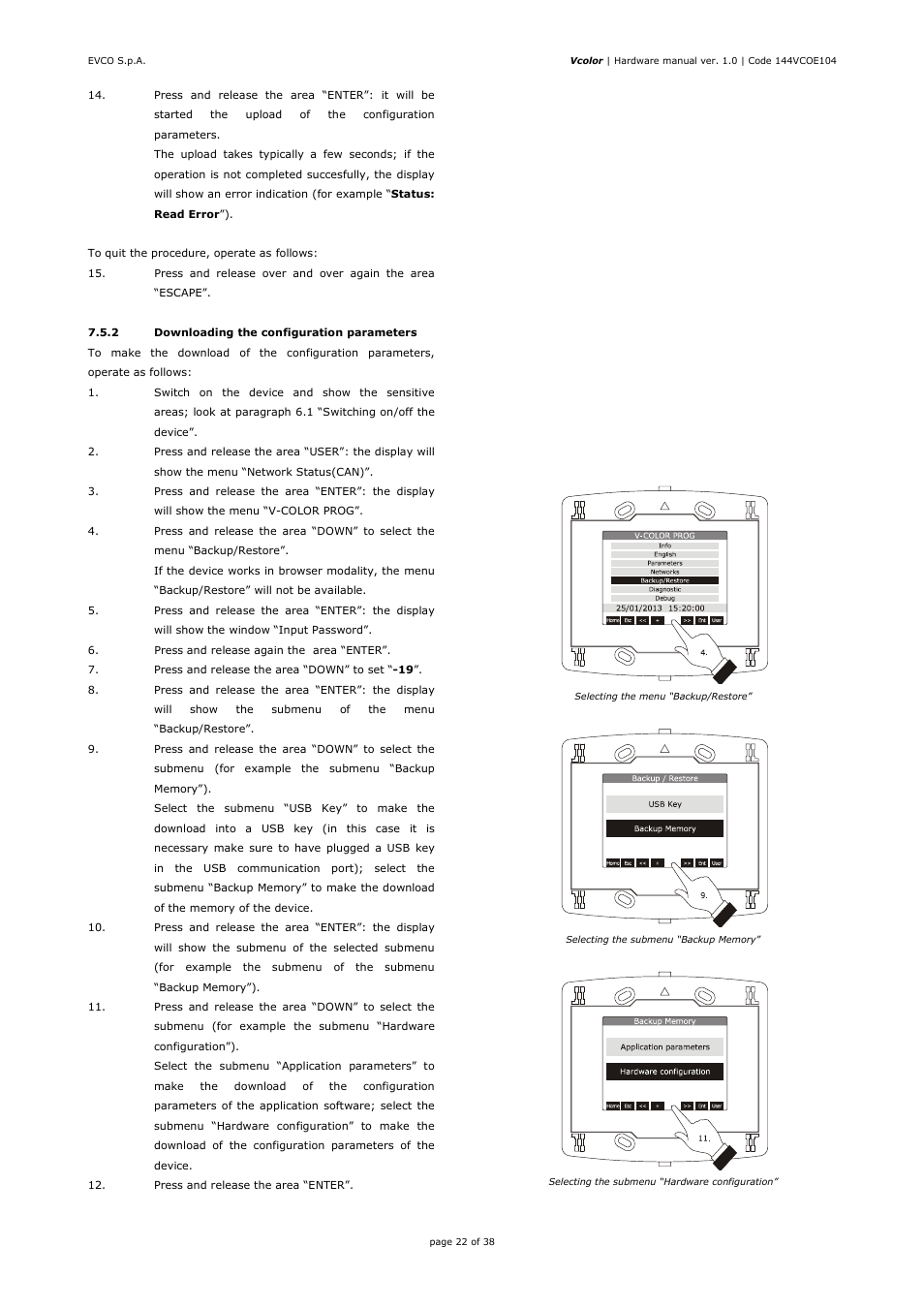 EVCO EPV4CBR Hardware manual User Manual | Page 22 / 38