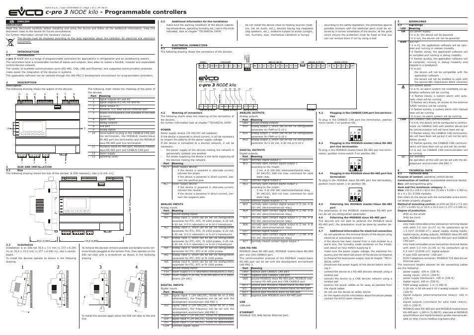 EVCO EPK4LHX User Manual | 2 pages