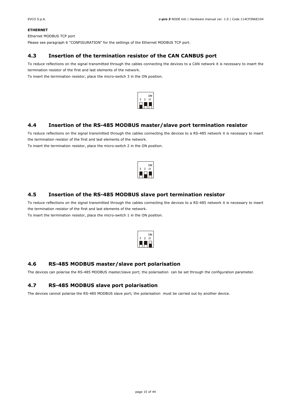 EVCO EPK4LHX Hardware manual User Manual | Page 15 / 44