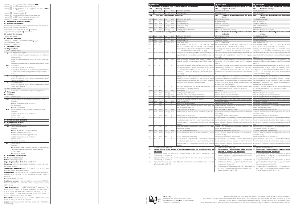 EVCO EV7401M6 User Manual | Page 2 / 2