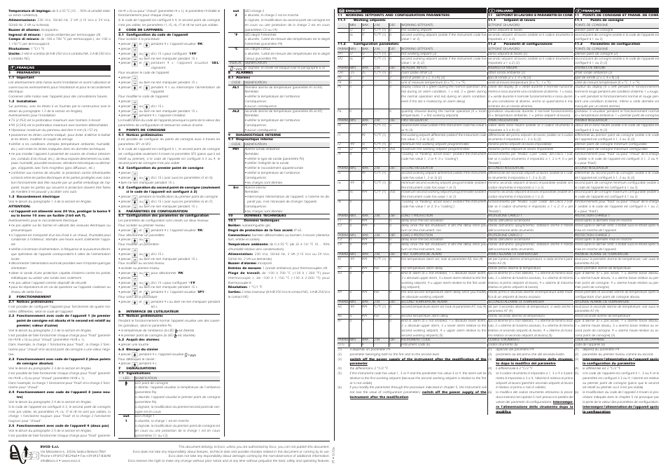 EVCO EV7402J7 User Manual | Page 2 / 2