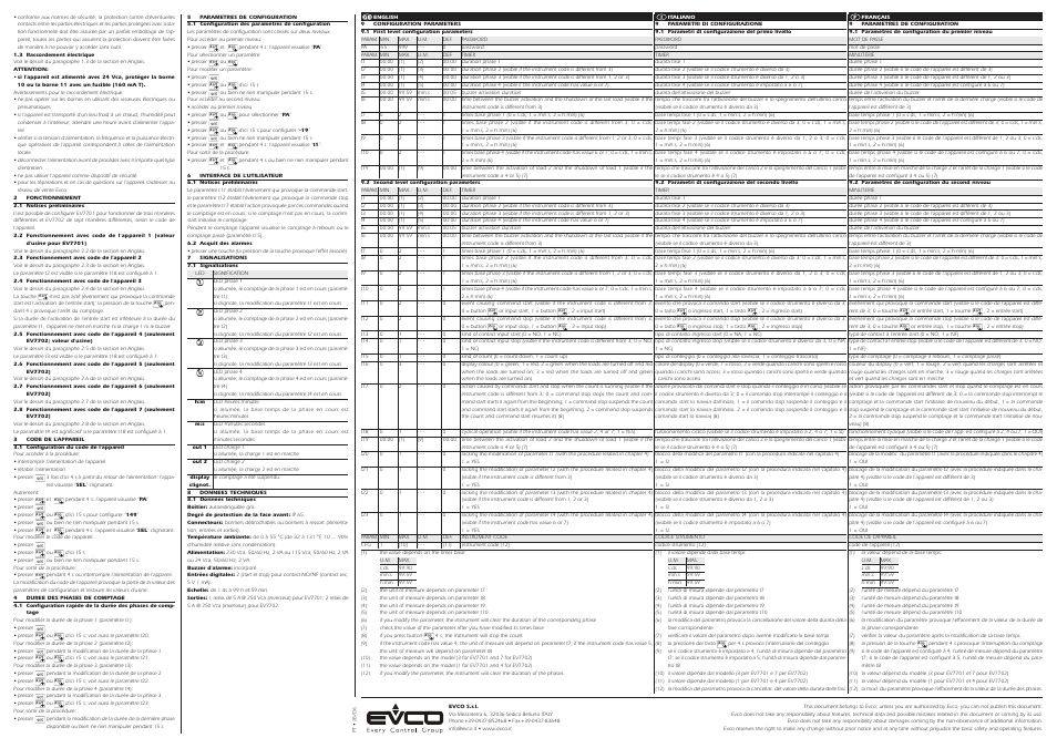 EVCO EV7702D7 User Manual | Page 2 / 2