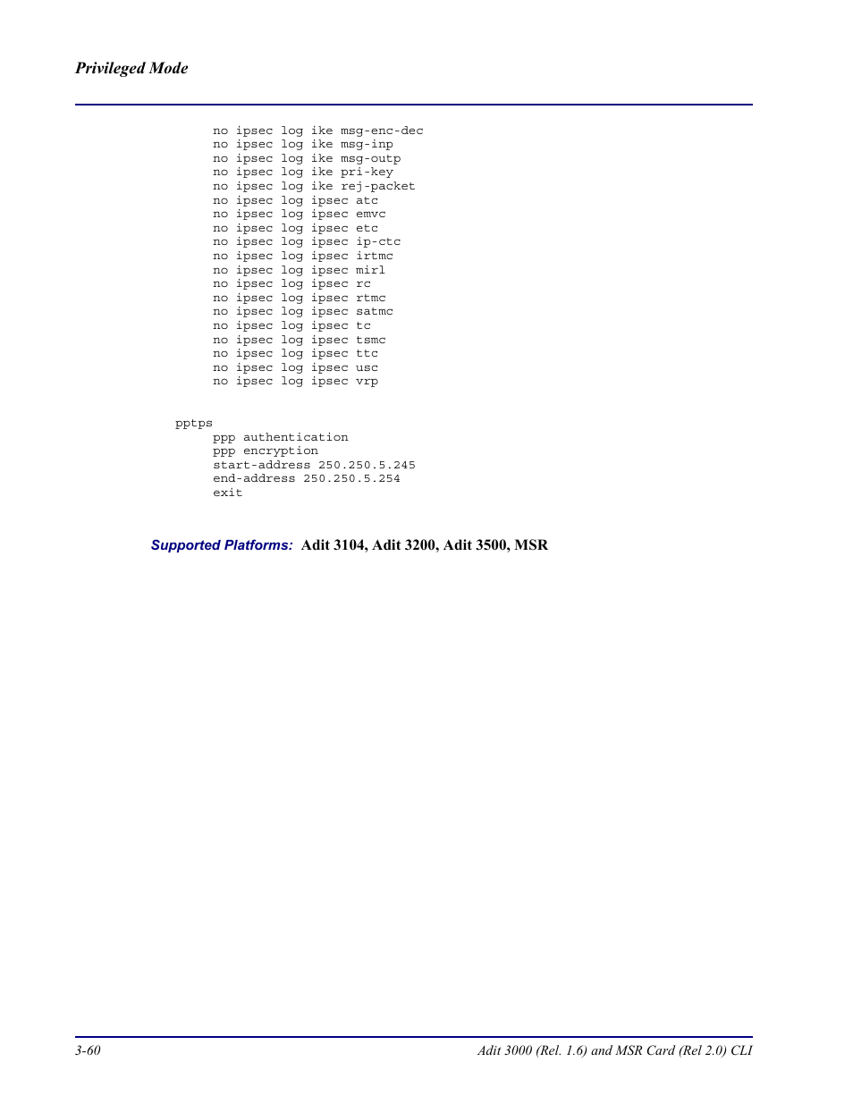 Carrier Access Adit 3000 Series and Multi-Service Router (MSR) Card none User Manual | Page 118 / 496