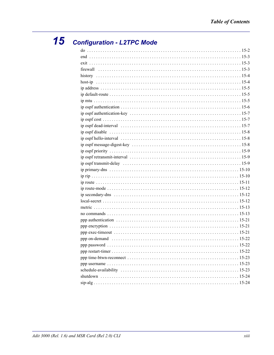 Carrier Access Adit 3000 Series and Multi-Service Router (MSR) Card none User Manual | Page 13 / 496