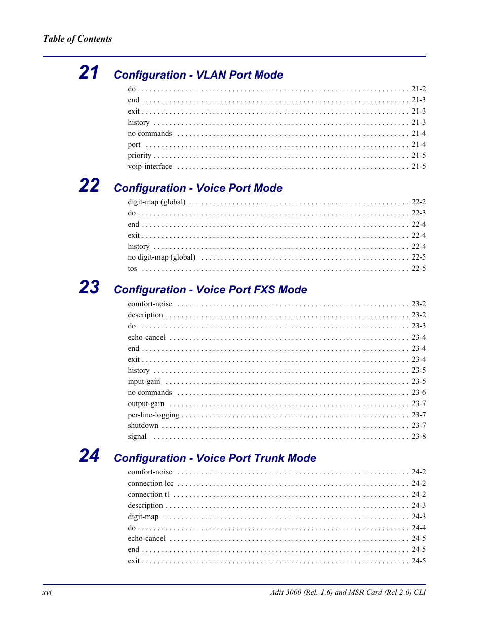 Carrier Access Adit 3000 Series and Multi-Service Router (MSR) Card none User Manual | Page 16 / 496