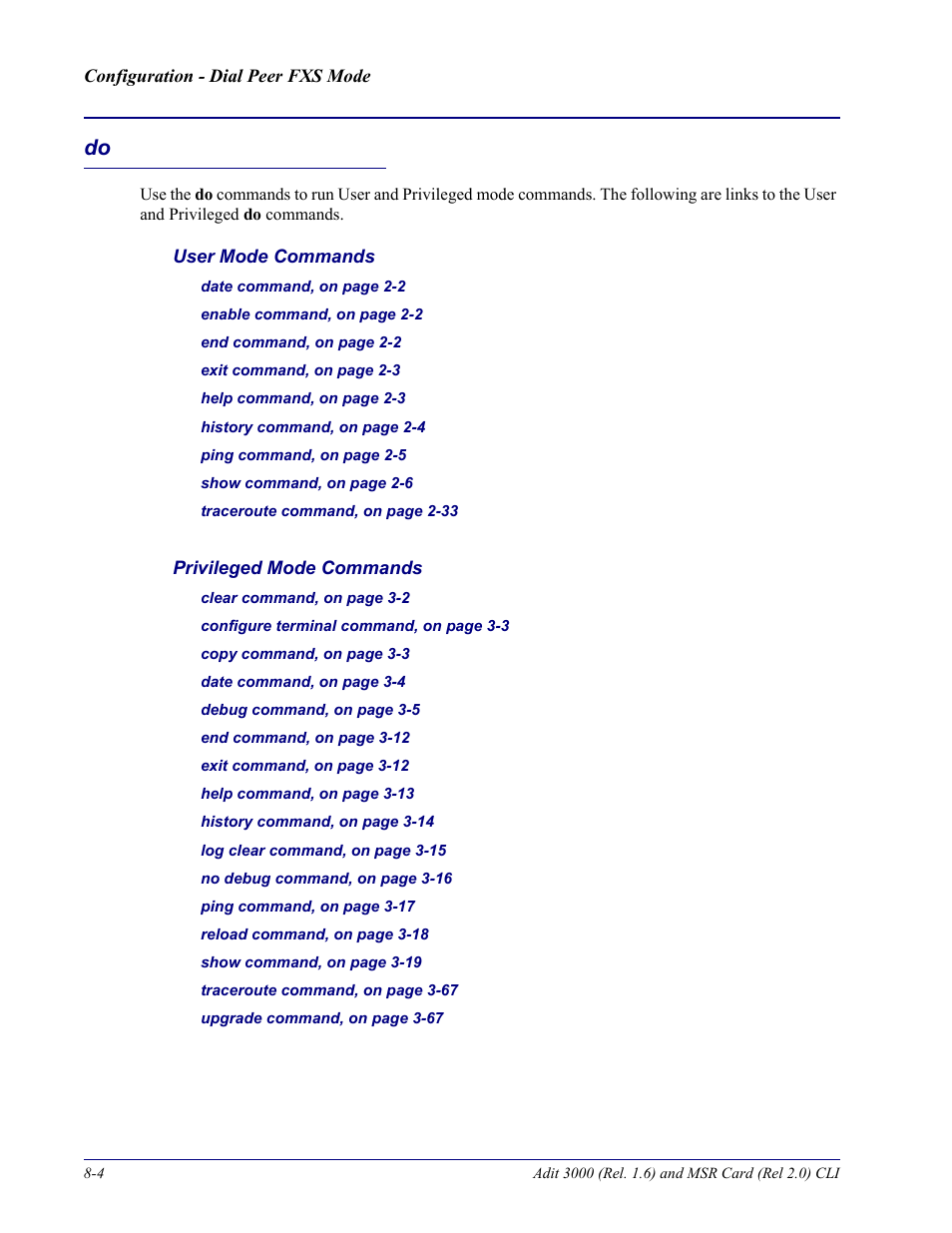 Do -4 | Carrier Access Adit 3000 Series and Multi-Service Router (MSR) Card none User Manual | Page 222 / 496