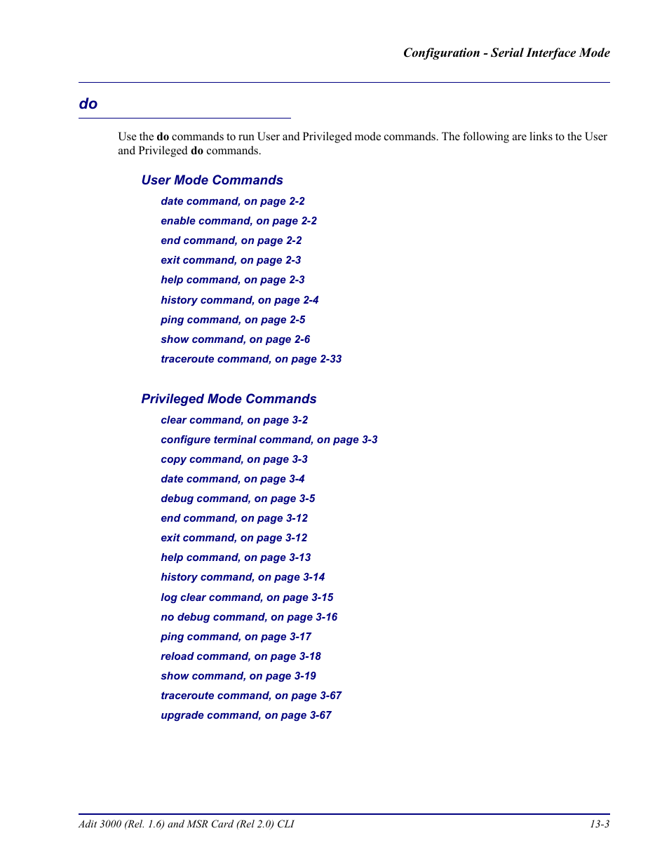 Do -3 | Carrier Access Adit 3000 Series and Multi-Service Router (MSR) Card none User Manual | Page 299 / 496