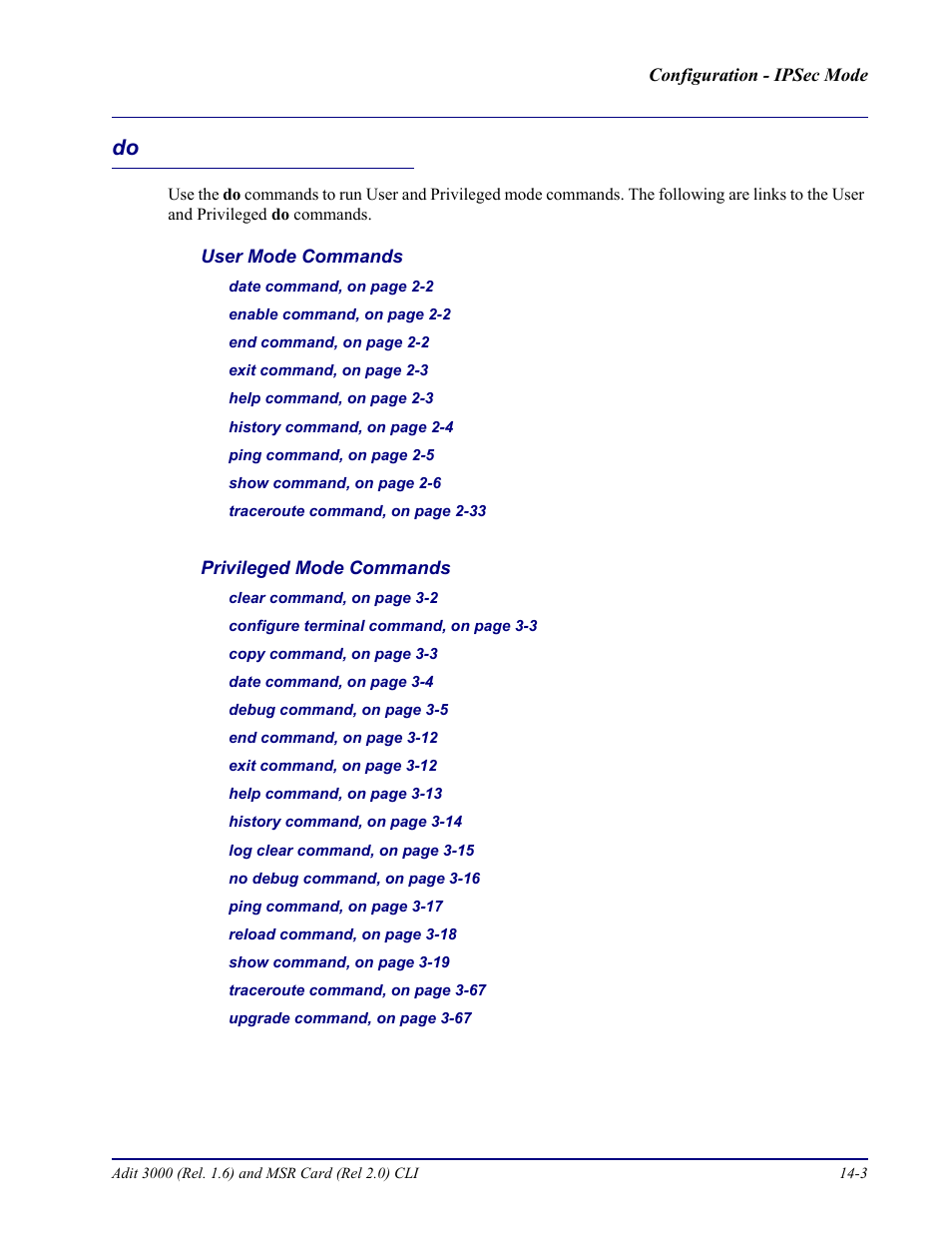 Do -3 | Carrier Access Adit 3000 Series and Multi-Service Router (MSR) Card none User Manual | Page 323 / 496