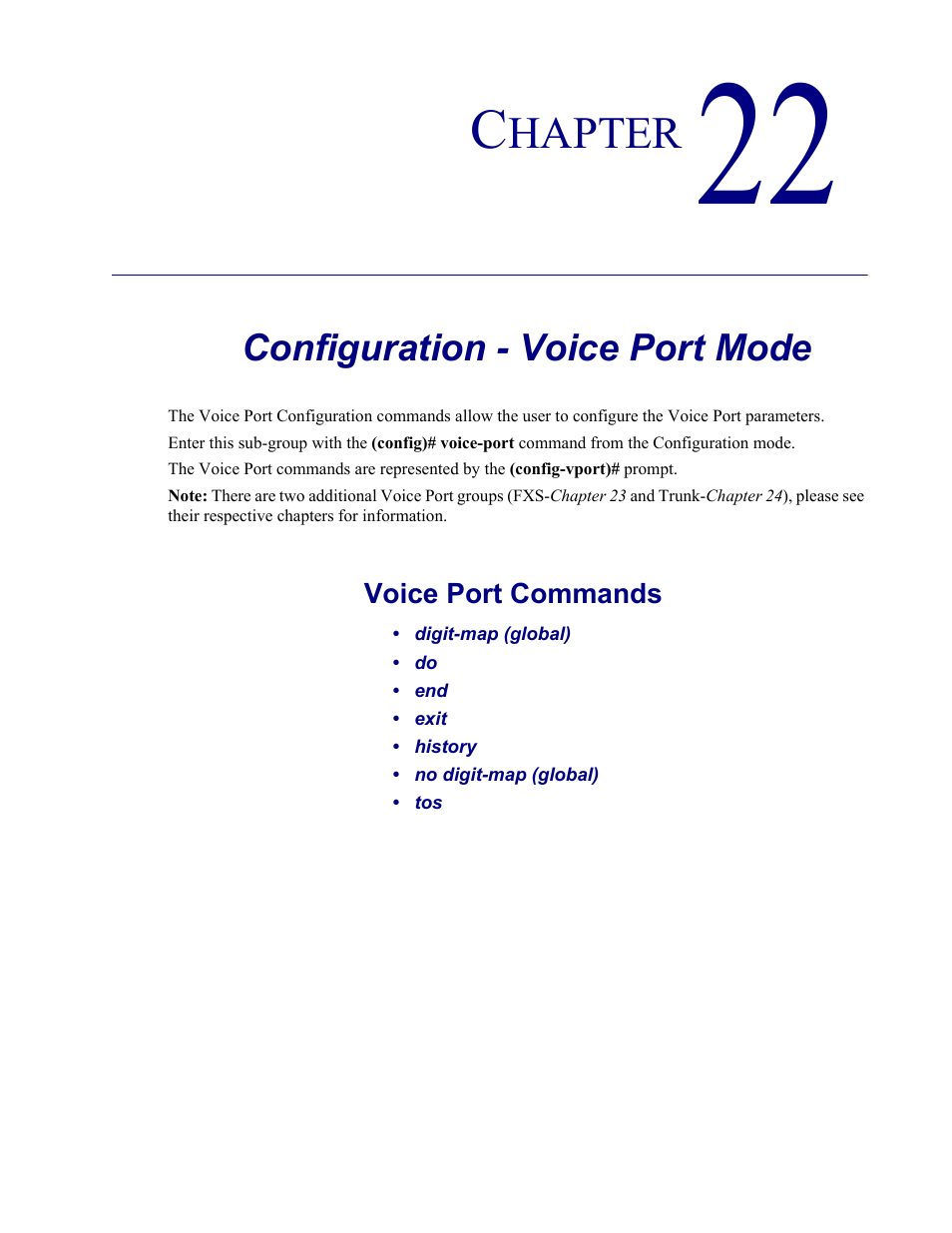 22–configuration - voice port mode, Configuration - voice port mode | Carrier Access Adit 3000 Series and Multi-Service Router (MSR) Card none User Manual | Page 431 / 496