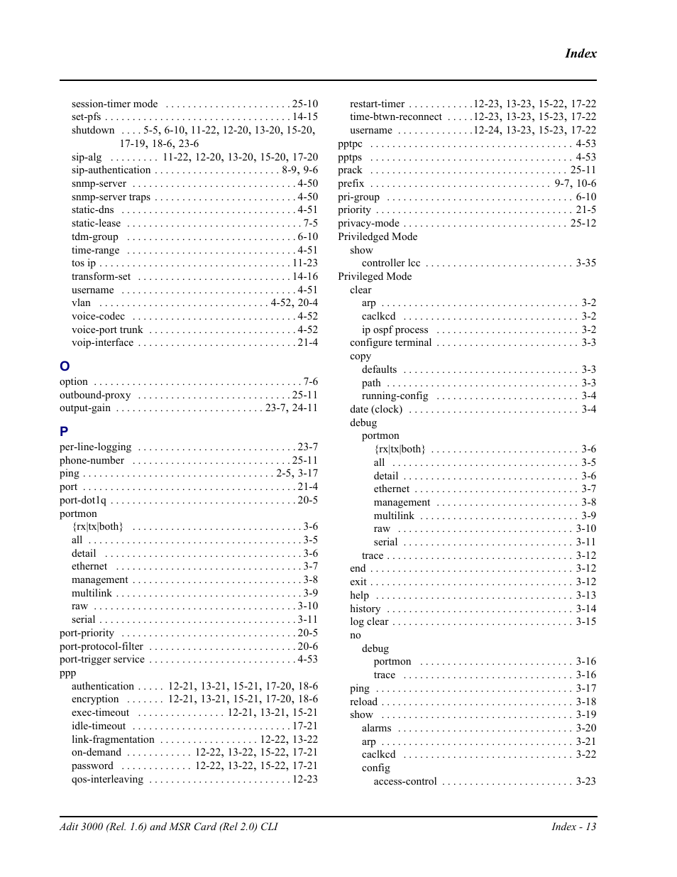 Carrier Access Adit 3000 Series and Multi-Service Router (MSR) Card none User Manual | Page 493 / 496
