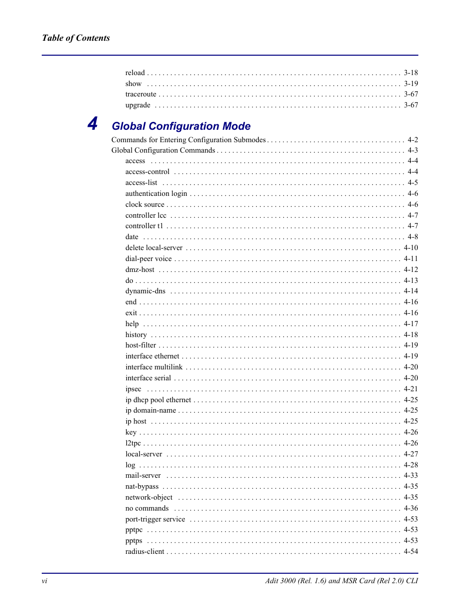 Carrier Access Adit 3000 Series and Multi-Service Router (MSR) Card none User Manual | Page 6 / 496