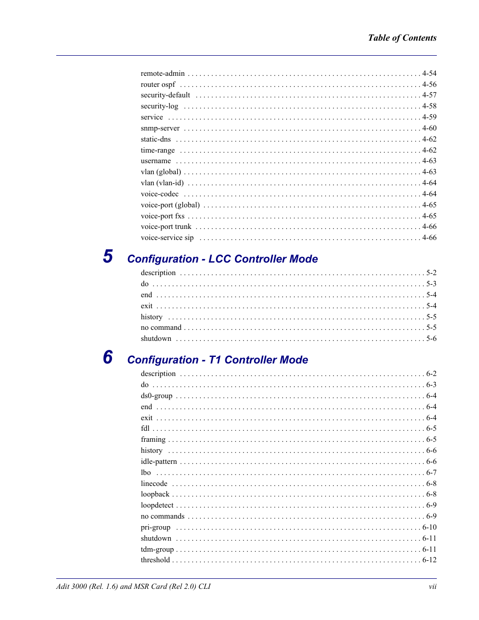 Carrier Access Adit 3000 Series and Multi-Service Router (MSR) Card none User Manual | Page 7 / 496