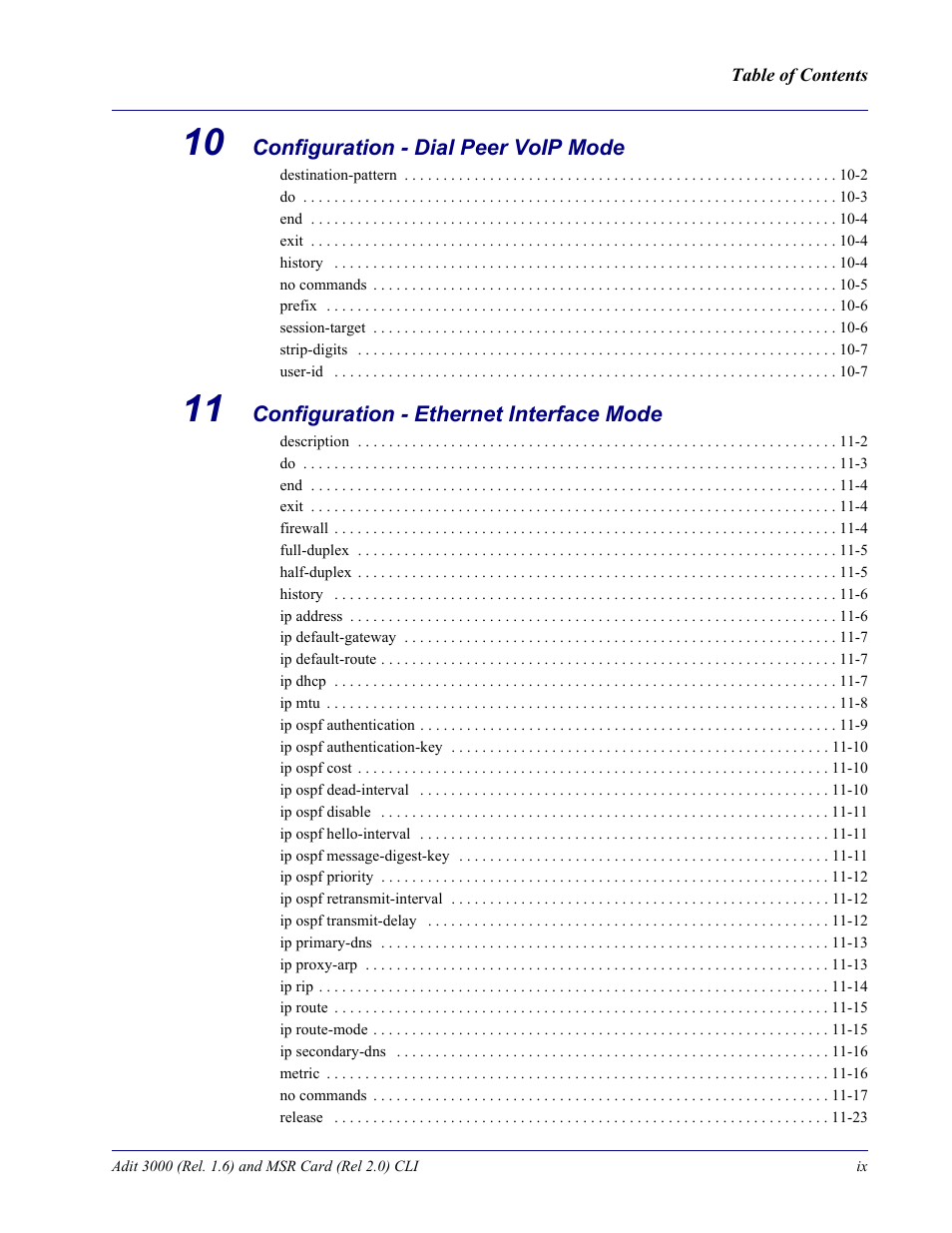 Carrier Access Adit 3000 Series and Multi-Service Router (MSR) Card none User Manual | Page 9 / 496