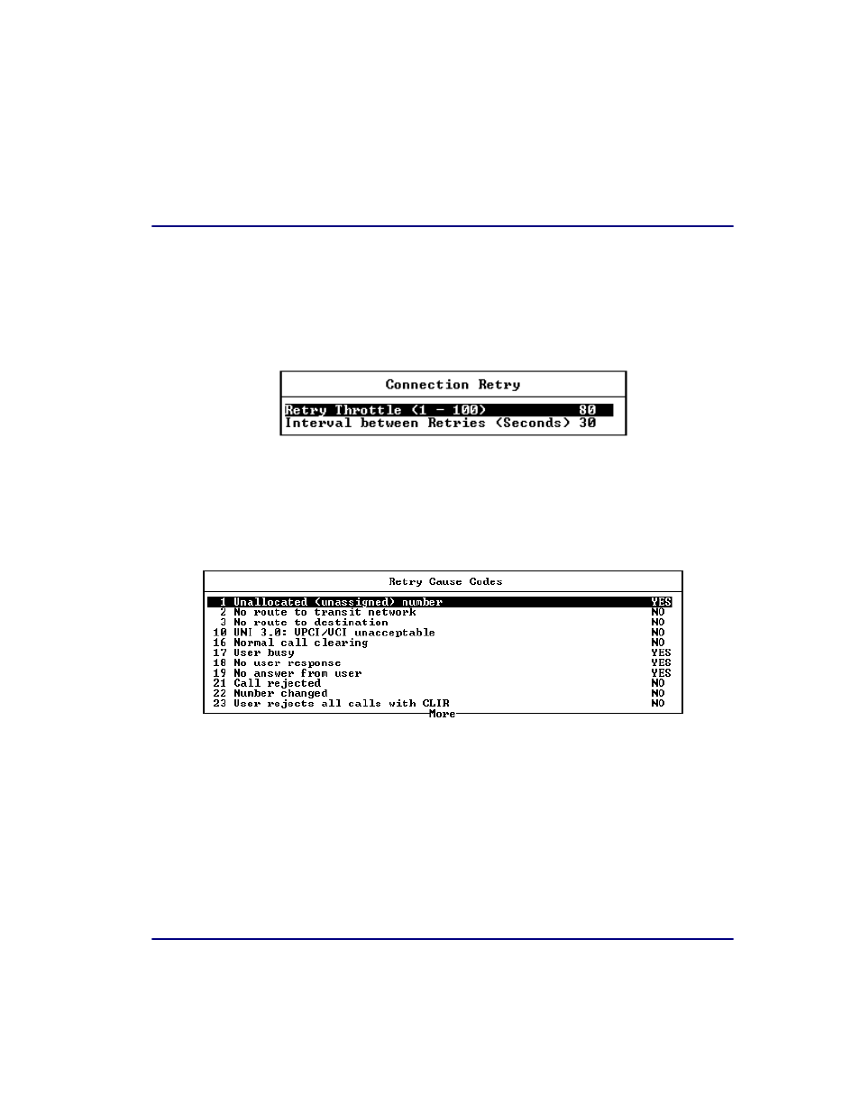 Connection retry, Retry cause codes, Connection retry -13 retry cause codes -13 | Carrier Access Broadmore 1750 User Manual | Page 127 / 420