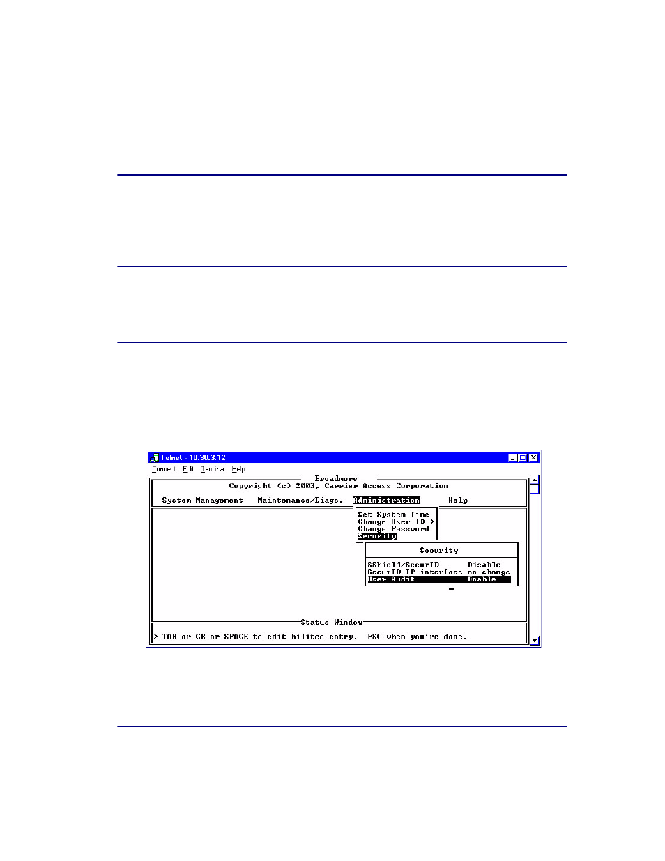 User audit trails, User audit trails -13 | Carrier Access Broadmore 1750 User Manual | Page 257 / 420