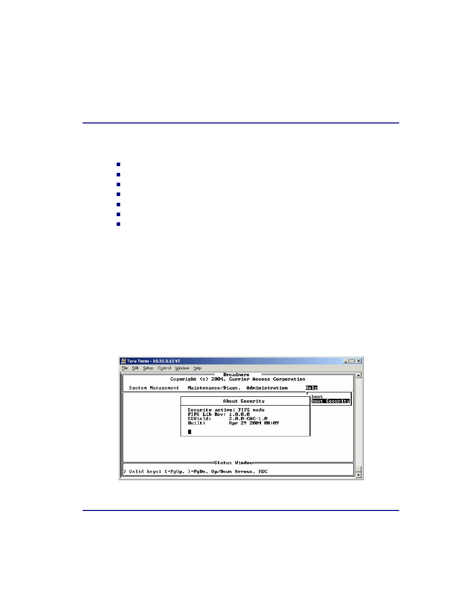 Changing security modes, Help about security, Changing security modes -17 | Help about security -17 | Carrier Access Broadmore 1750 User Manual | Page 283 / 420