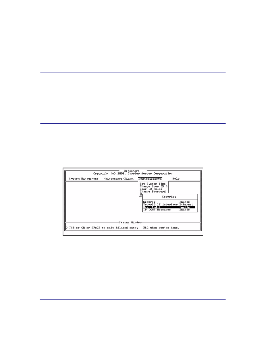 User audit trails, User audit trails -30 | Carrier Access Broadmore 1750 User Manual | Page 296 / 420