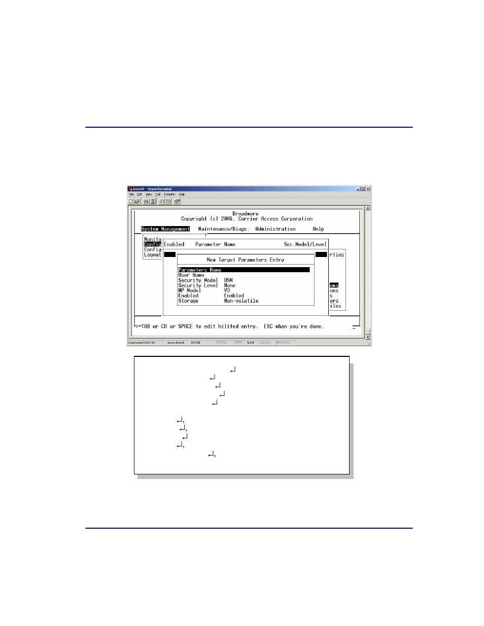 Target parameters, Target parameters -35 | Carrier Access Broadmore 1750 User Manual | Page 353 / 420