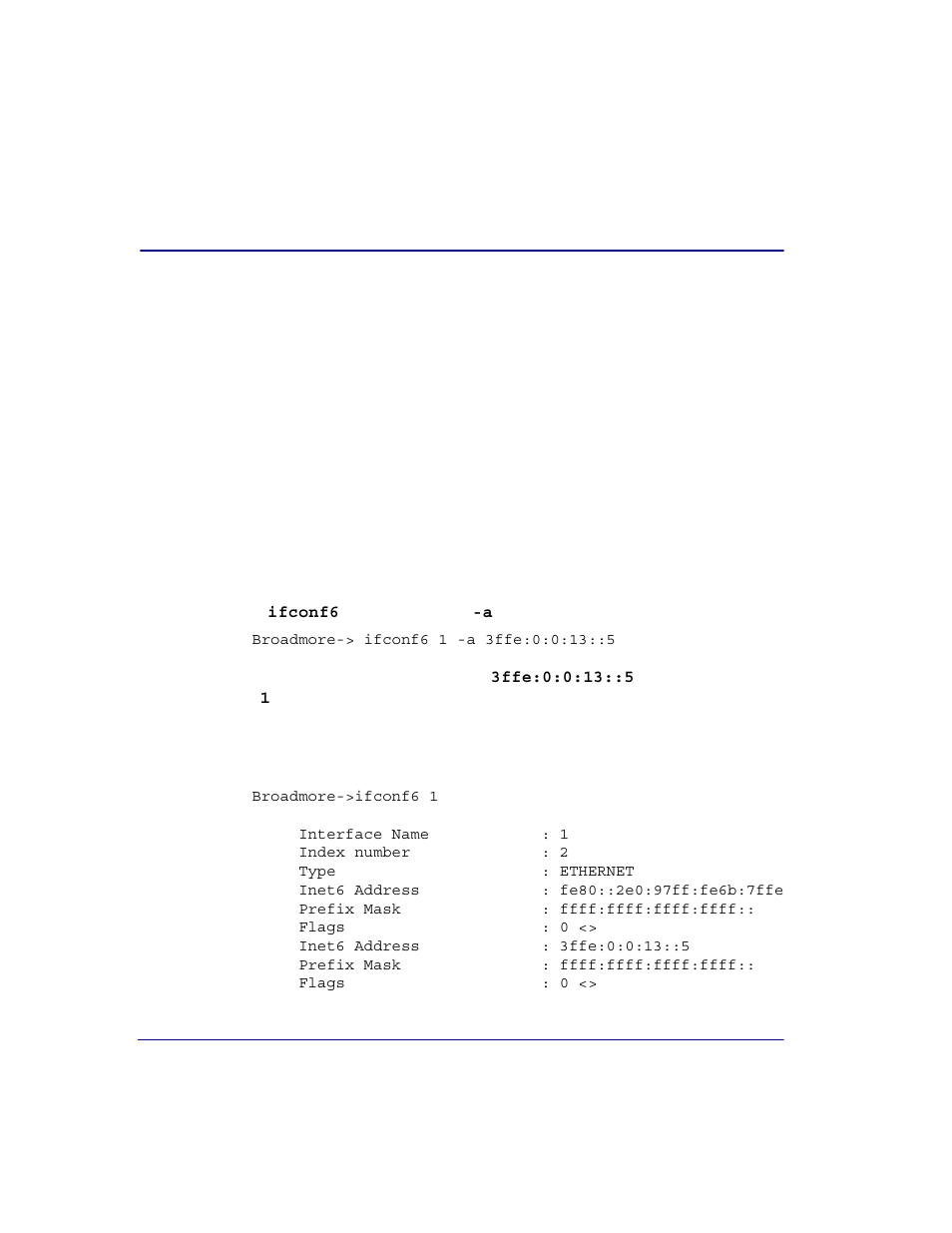 Overview, Configuring ipv6 addresses for network interfaces, Adding an ipv6 address | Displaying an address | Carrier Access Broadmore 1750 User Manual | Page 388 / 420