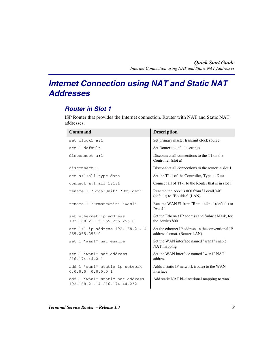 Router in slot 1 | Carrier Access Terminal Server Router User Manual | Page 9 / 16