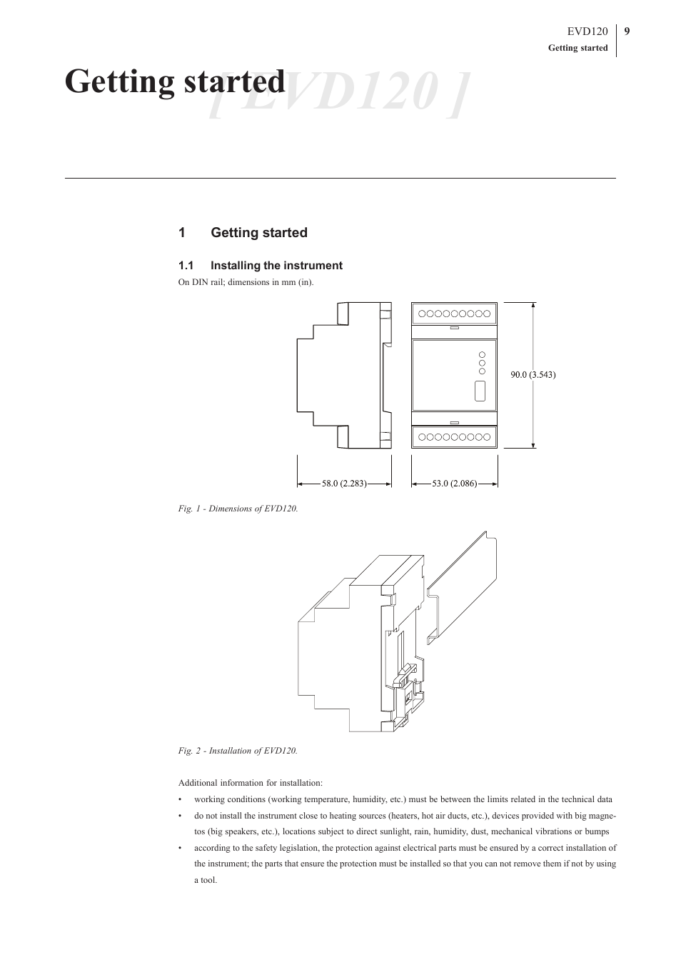 Evd120, Getting started | EVCO EVD120 User Manual | Page 9 / 36