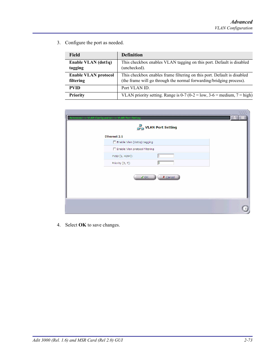 Carrier Access Multi-Service Router (MSR) Card MSR/Adit 3K GUI User Manual | Page 109 / 262