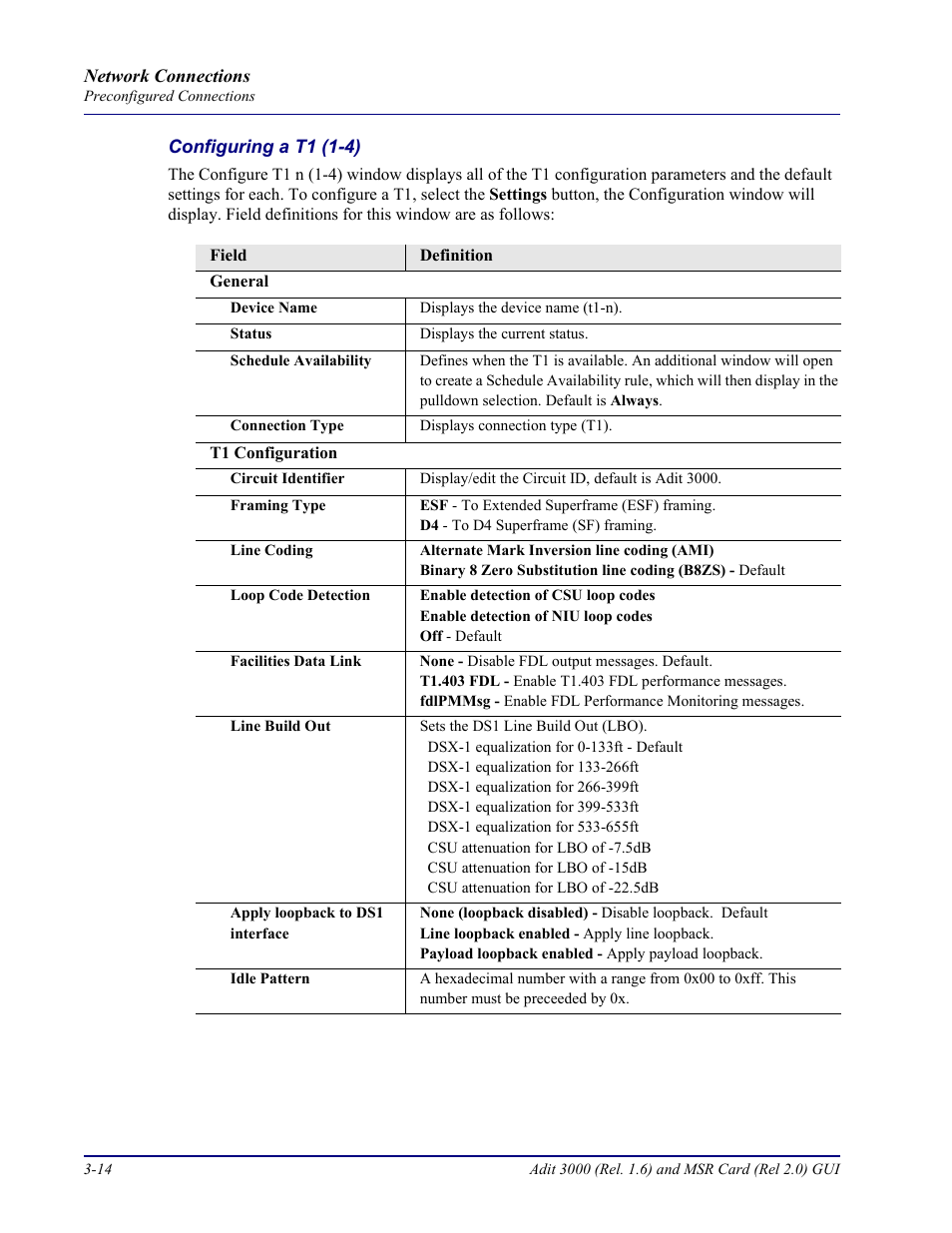 Carrier Access Multi-Service Router (MSR) Card MSR/Adit 3K GUI User Manual | Page 124 / 262