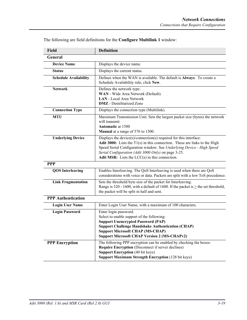 Carrier Access Multi-Service Router (MSR) Card MSR/Adit 3K GUI User Manual | Page 129 / 262