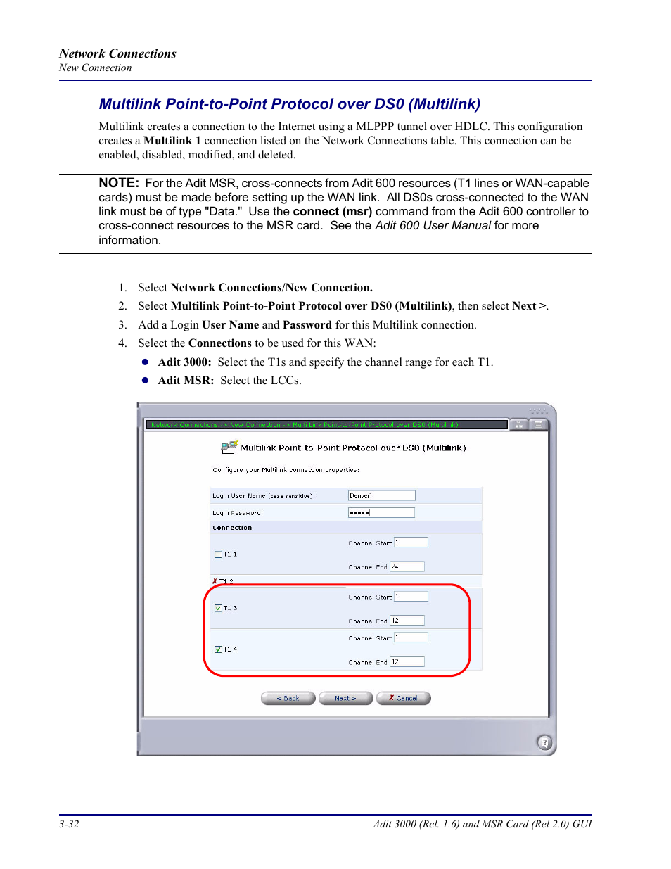 Carrier Access Multi-Service Router (MSR) Card MSR/Adit 3K GUI User Manual | Page 142 / 262