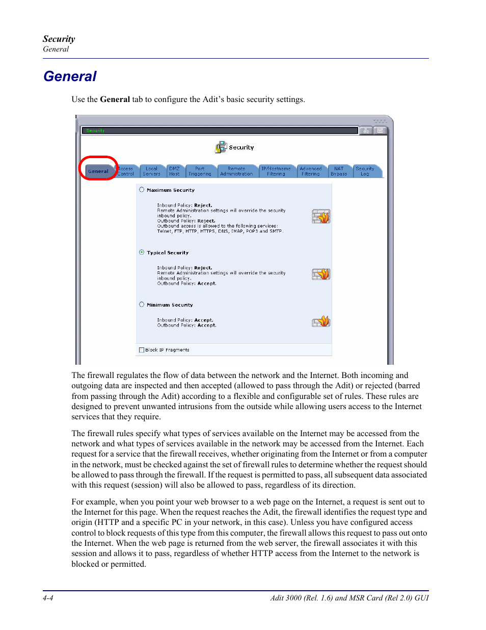 General, General -4 | Carrier Access Multi-Service Router (MSR) Card MSR/Adit 3K GUI User Manual | Page 158 / 262