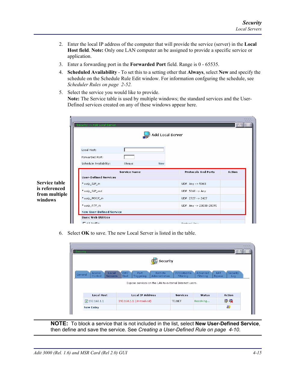 Carrier Access Multi-Service Router (MSR) Card MSR/Adit 3K GUI User Manual | Page 169 / 262