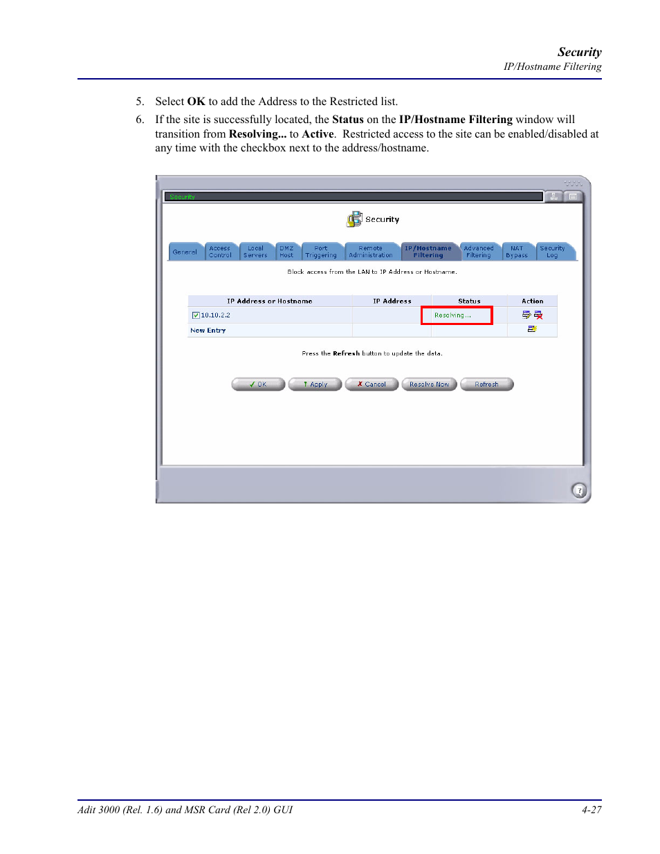 Carrier Access Multi-Service Router (MSR) Card MSR/Adit 3K GUI User Manual | Page 181 / 262