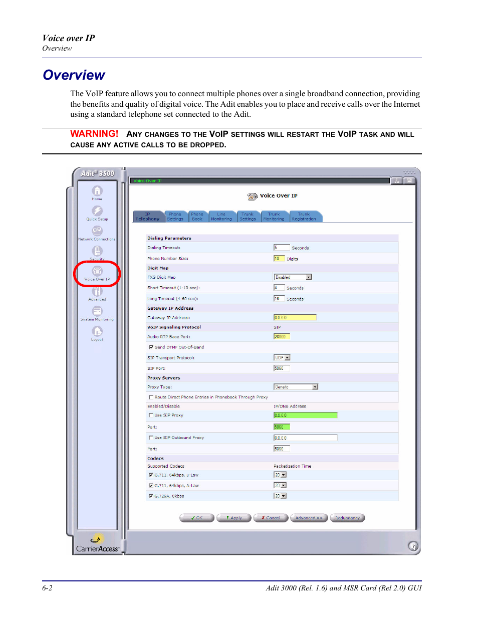Overview, Overview -2 | Carrier Access Multi-Service Router (MSR) Card MSR/Adit 3K GUI User Manual | Page 208 / 262