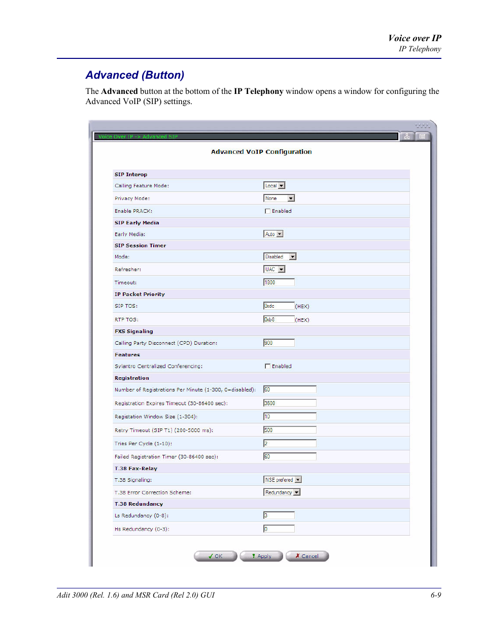 Advanced (button), Advanced (button) -9 | Carrier Access Multi-Service Router (MSR) Card MSR/Adit 3K GUI User Manual | Page 215 / 262