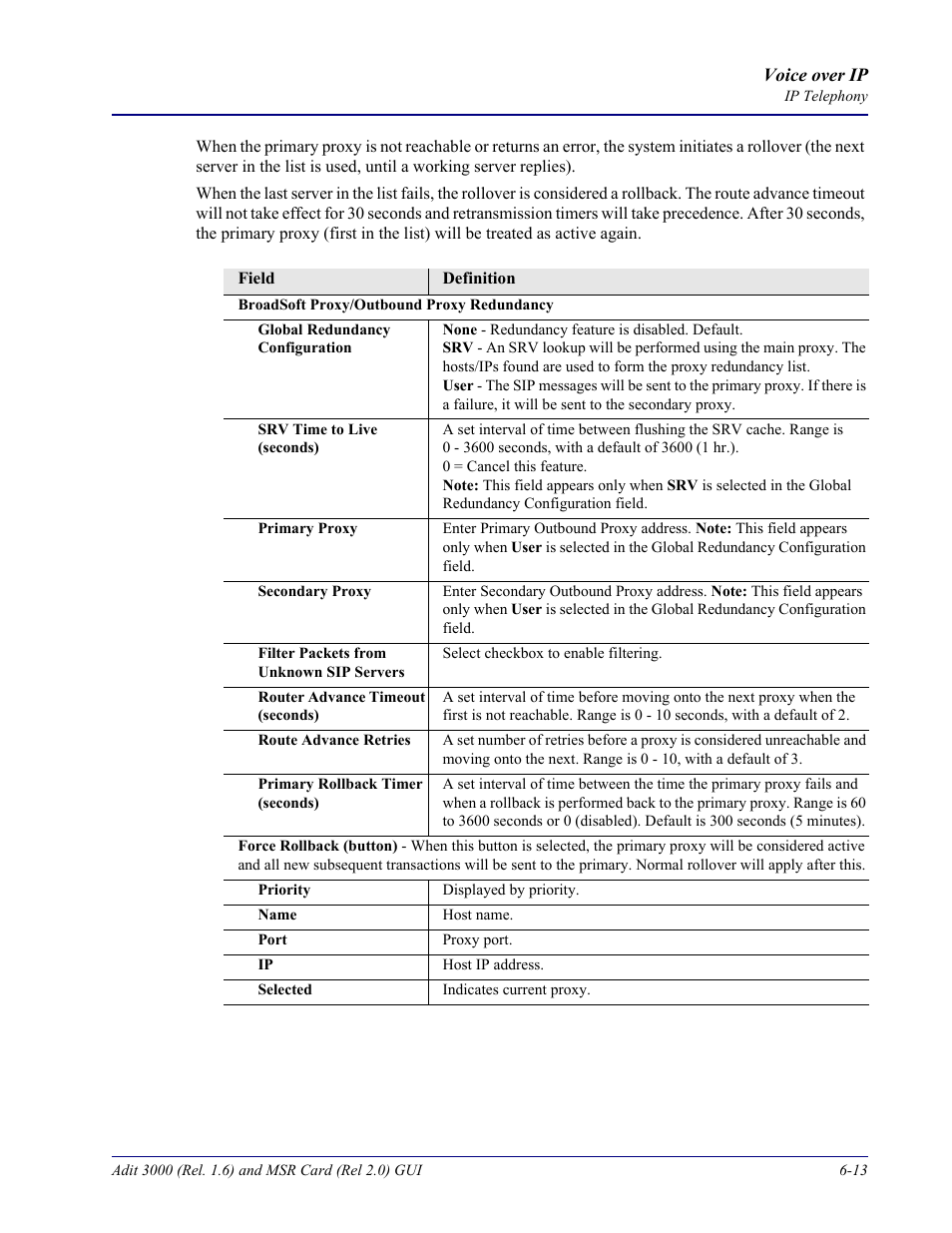 Carrier Access Multi-Service Router (MSR) Card MSR/Adit 3K GUI User Manual | Page 219 / 262
