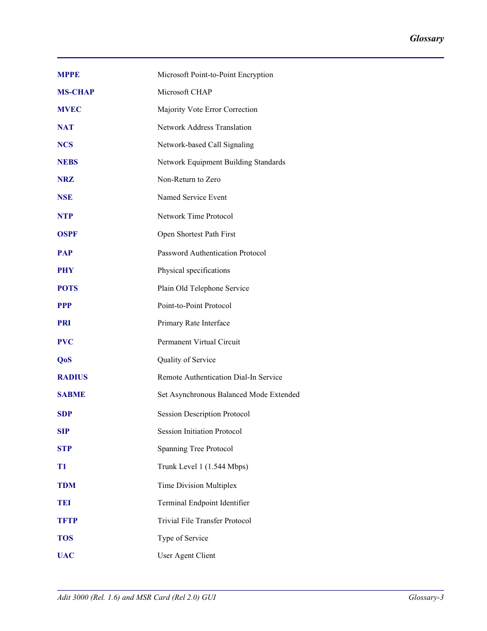 Carrier Access Multi-Service Router (MSR) Card MSR/Adit 3K GUI User Manual | Page 247 / 262